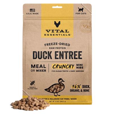 Vital Essentials Cat Freeze Dried Mini Nibs Duck 12oz.