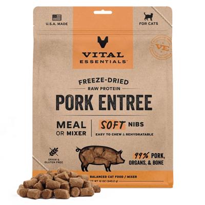 Vital Essentials Cat Freeze Dried Mini Nibs Pork 12oz.