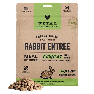 Vital Essentials Cat Freeze Dried Mini Nibs Rabbit 8oz.