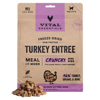 Vital Essentials Cat Freeze Dried Mini Nibs Turkey 8oz.