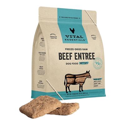 Vital Essentials Dog Freeze Dried Patties Beef 30oz.