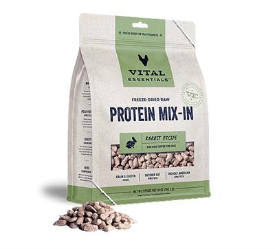 Vital Essentials Dog Freeze Dried Topper Rabbit 18oz.