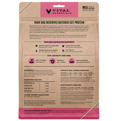 Vital Essentials Dog Freeze-Dried Raw Grain Free Chicken Entree Mini Nibs 14oz.