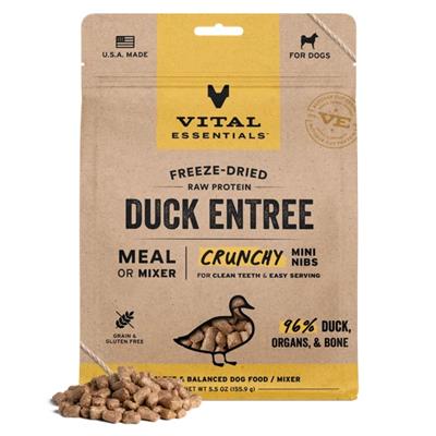 Vital Essentials Dog Freeze-Dried Raw Grain Free Duck Entree Mini Nibs 14oz.