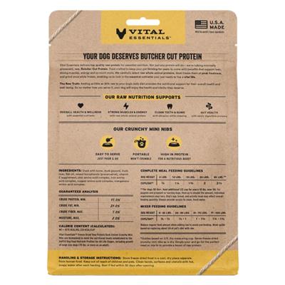 Vital Essentials Dog Freeze-Dried Raw Grain Free Duck Entree Mini Nibs 14oz.