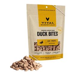 Vital Essentials Dog Freeze-Dried Grain Free Duck Bites Treats 5.5oz.