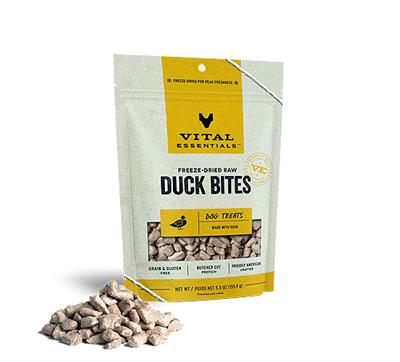 Vital Essentials Dog Freeze-Dried Treat Bites Duck 5.5oz.