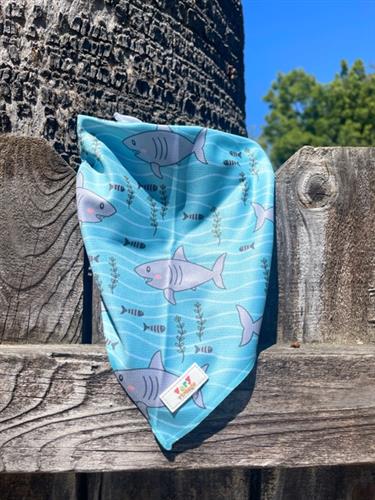 Shark Attack - Nautical Ocean Summer Cooling Mesh Dog Bandana