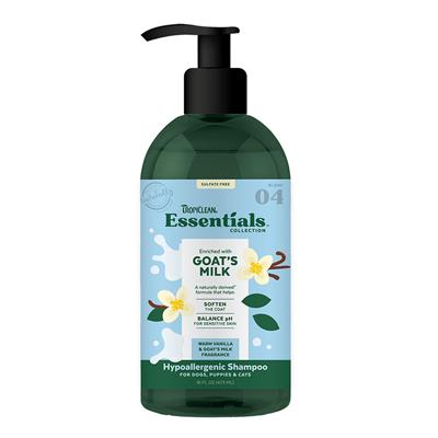 Tropiclean Dog Cat Essentials Shampoo Goat Milk 16oz.