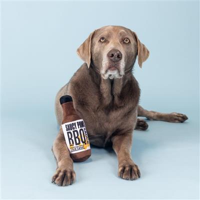 SAUCY PAWS BBQ SAUCE PLUSH DOG TOY