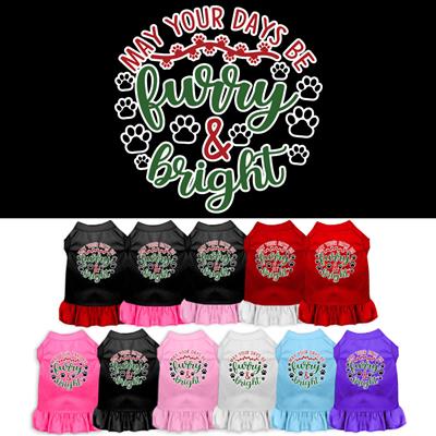 Furry and Bright Screen Print Dog Dress