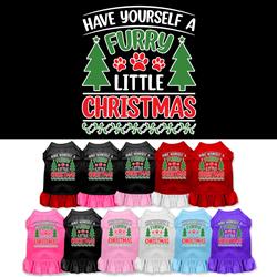 Furry Little Christmas Screen Print Dog Dress