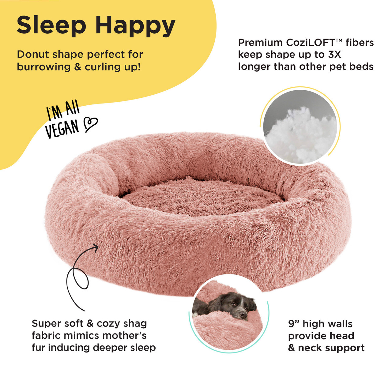 Best Friends by Sheri Donut Shag Dusty Rose 36x36