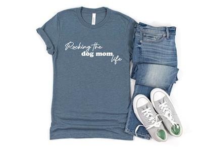 T-Shirt Ladies | ROCKING THE DOG MOM LIFE Shirt | People Shirts | Printed Tshirt | Human Dog Gear | Unisex | T-shirt Person | Women