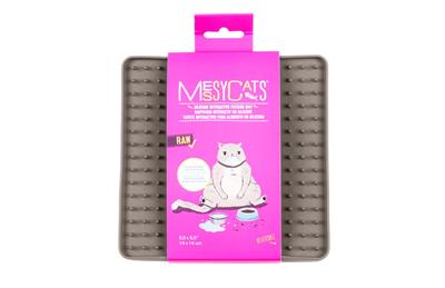 Messy Cats Silicone Reversible Interactive Feeding and Licking Mat Grey 5.5" x 5.5"