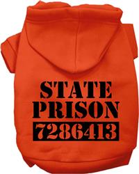 Inmate Costume Screen Print Dog Hoodie