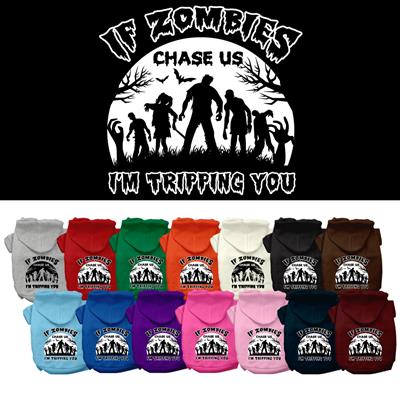 If Zombies Chase Us Screen Print Dog Hoodie