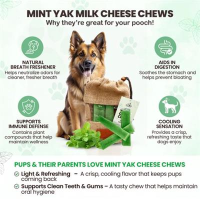 Mint Yak Milk Chews - Large Sized Value Packs (3 Chews)