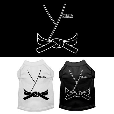 Ninja Costume Screen Print Dog Shirt