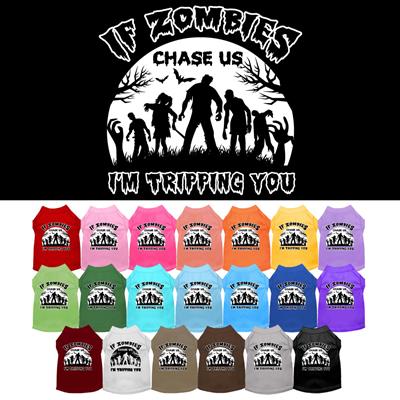 If Zombies Chase Us Screen Print Dog Shirt