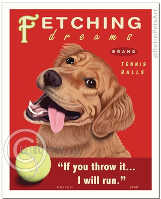 Fetching Dreams Tennis Balls (Golden Retriever) If You Throw It, I Will Run