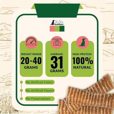 6" Beef Trachea Dog Treat - All-Natural Dog Chews (25/Bag)