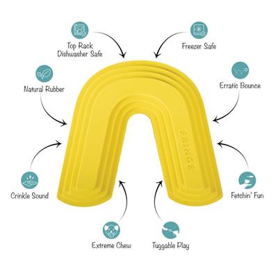 Color Me Happy (Yellow) Rubber Dog Toy