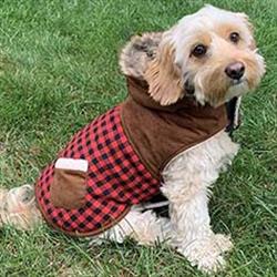 Jackson Field Coat with Faux Suede & Fur Details (Red/Brown)