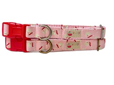 Pink Santa – Christmas Dog Collar | Holiday Cat Collar | Xmas | Seasonal | Handmade Organic Cotton Pet Collars & Leashes