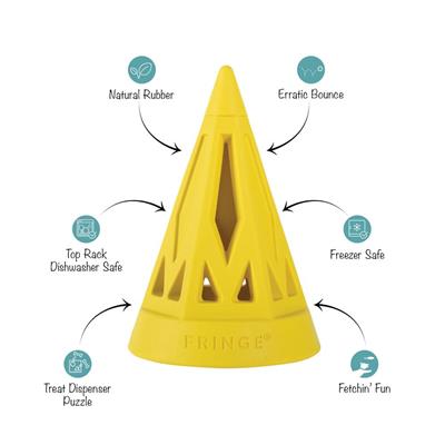 You Cone Do It (Yellow) Rubber Dog Toy