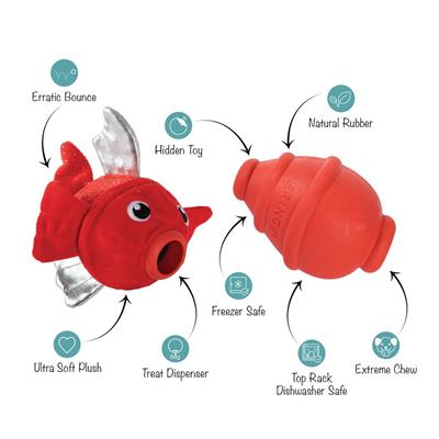 Reel Me In Rubber/Plush Dog Toy