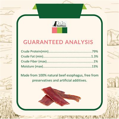 All-Natural Beef Gullet Flats/Strips Dog Treats 5"-6" (12-Pack)