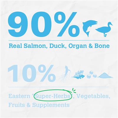 5.2 oz. Pouch, Salmon & Duck Harmony Recipe - When East Meets West Herbal Dog Food
