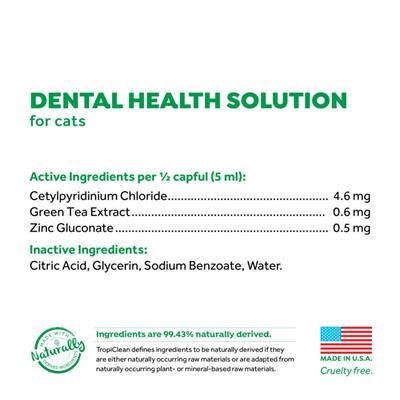 TropiClean Fresh Breath Dental Health Solution for Cats 1ea/8oz.