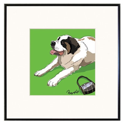 Framed Print: St. Bernard on Floor