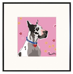 Framed Print: Great Dane W/ Heart Collar