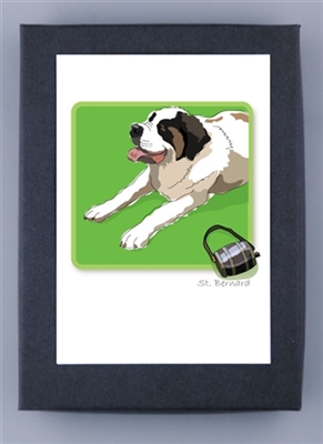 St. Bernard on Floor - Grrreen Boxed Note Cards