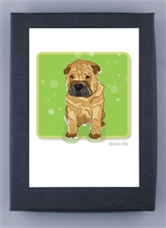 Shar-Pei Puppy - Grrreen Boxed Note Cards