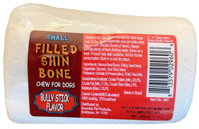 3-4" Bully Stuffed Sterilized Shin Bone - limited ingredient