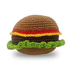 Crochet Squeaker Toy - Burger