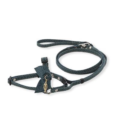 ZEN Fish Charm Cat Harness & Leash Set (Blue)