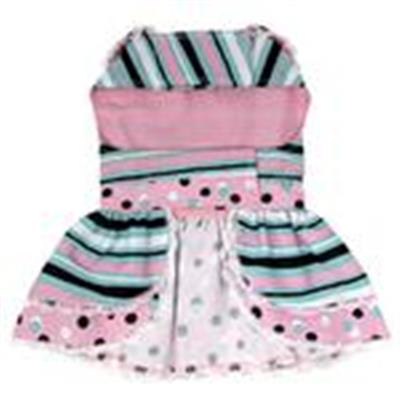 Dots & Stripes Harness Dress with Matching Leash