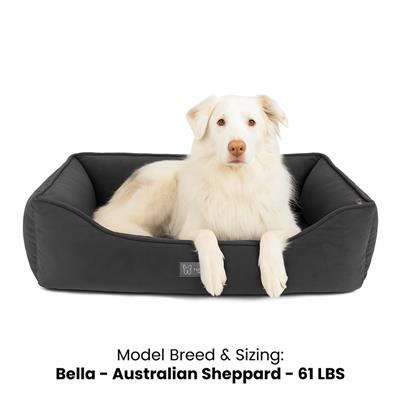 Nandog Signature Micro-Plush Reversible Dog Bed in Dark Gray - Large 34X22 in