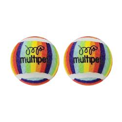 Multipet Rainbow Tennis Ball 2pk