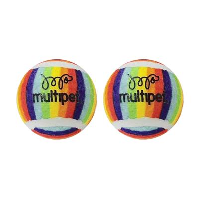 Multipet Rainbow Tennis Ball 2pk