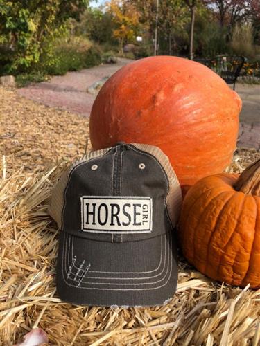 Light Brown "Horse Girl" Distressed Trucker Cap