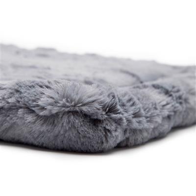 Flat Bed - Minky Fur - Charcoal Grey