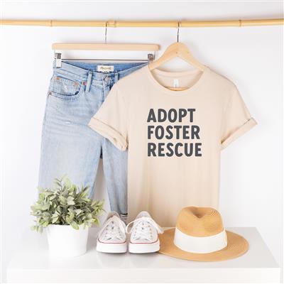 ADOPT FOSTER RESCUE Shirt | RESCUE Shirt | People Shirts | Printed Tshirt | Human Dog Gear | Unisex | T-shirt Person