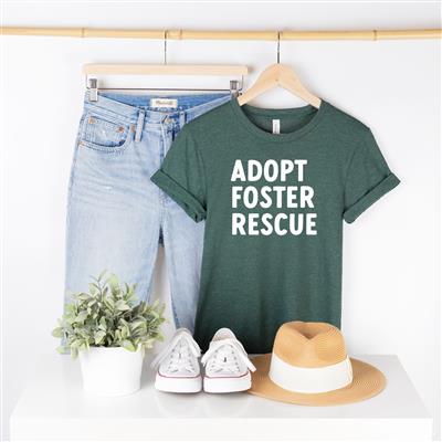 ADOPT FOSTER RESCUE Shirt | RESCUE Shirt | People Shirts | Printed Tshirt | Human Dog Gear | Unisex | T-shirt Person