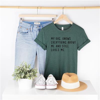 Shirts for People | Printed Tshirt | Human Dog Gear | Unisex | T-shirt Person | MY DOG KNOWS